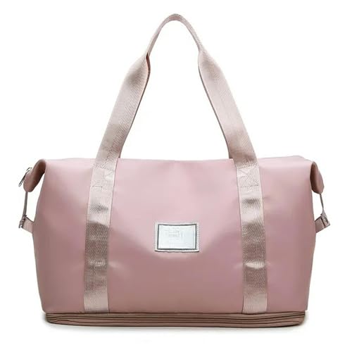 Umhängetasche Haar Transportieren Fahrtasche Nylon Sport Fitnessstudio Taschen Für Frauen Mit Großer Kapazitätsgepäckhandtasche Mit Großer Kapazität-Rosa von HAAR