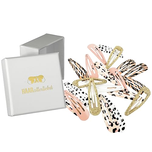 HAARallerliebst® 20 Stück Haarspangen Mädchen Animal Print, klein bunt, Haarklammern Baby Kinder Haarklammer, inkl Schachtel Haarspange Haarschmuck von HAARallerliebst