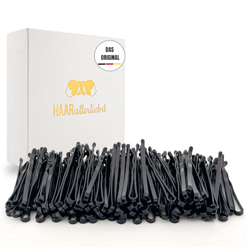 HAARallerliebst 100 Mini Haarnadeln - 3,4 cm klein Bobby Pins - schwarz für dunkle Haare – Haarklemmen Damen & Hair Pins in weisser Box - Perfekte Haarnadel für Styling & Halt von HAARallerliebst