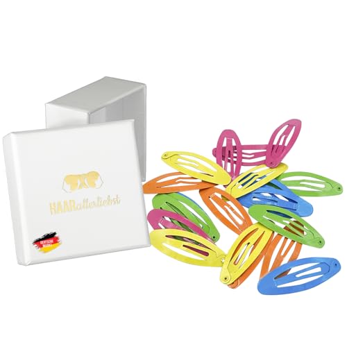 HAARallerliebst Haarspangen Oval (20 Stück | bunt | 4,8cm) für Mädchen inkl. Schachtel zur Aufbewahrung (Schachtelfarbe: weiss) von HAARallerliebst