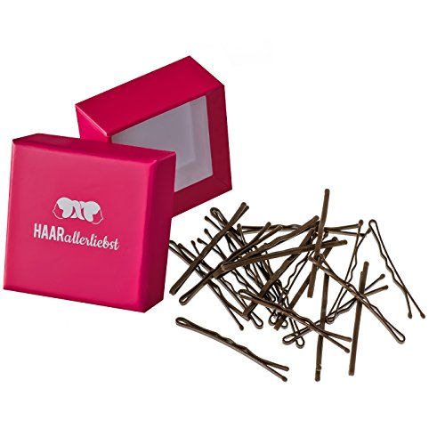 HAARallerliebst 24 Haarnadeln MORE GRIP - 5 cm Bobby Pins braun - mehr Halt durch kein Verrutschen– Haarklemmen Damen & Hair Pins in pinker Box - Perfekte Haarnadel für Styling & Halt HAARallerliebst 24 Haarnadeln MORE GRIP - 5 cm Bobby Pins braun - mehr Halt durch kein Verrutschen– Haarklemmen Damen & Hair Pins in pinker Box - Perfekte Haarnadel für Styling & Halt von HAARallerliebst