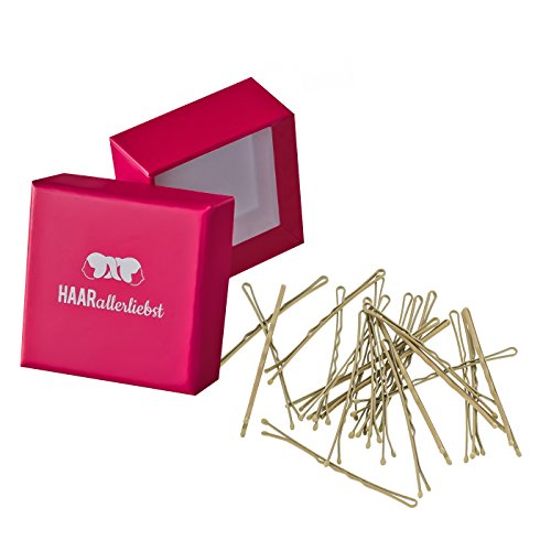 HAARallerliebst 24 Haarnadeln MORE GRIP - 6 cm Bobby Pins beige für blondes Haar - kein Verrutschen– Haarklemmen Damen & Hair Pins in pinker Box - Perfekte Haarnadel für Styling & Halt HAARallerliebst 24 Haarnadeln MORE GRIP - 6 cm Bobby Pins beige für blondes Haar - kein Verrutschen– Haarklemmen Damen & Hair Pins in pinker Box - Perfekte Haarnadel für Styling & Halt von HAARallerliebst