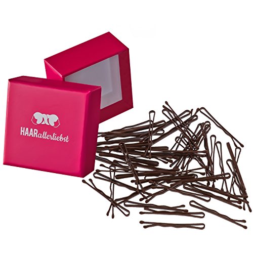 HAARallerliebst 50 Mini Haarnadeln - 3,4 cm klein Bobby Pins - braun für braune Haare – Haarklemmen Damen & Hair Pins in pinker Box - Perfekte Haarnadel für Styling & Halt HAARallerliebst 50 Mini Haarnadeln - 3,4 cm klein Bobby Pins - braun für braune Haare – Haarklemmen Damen & Hair Pins in pinker Box - Perfekte Haarnadel für Styling & Halt von HAARallerliebst