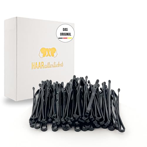HAARallerliebst 50 Mini Haarnadeln - 3,4 cm klein Bobby Pins - schwarz für dunkle Haare – Haarklemmen Damen & Hair Pins in weisser Box - Perfekte Haarnadel für Styling & Halt von HAARallerliebst