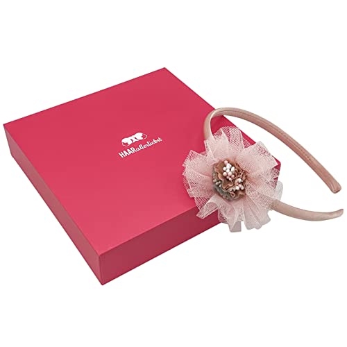 HAARallerliebst Haar Reif (Große Tüll Blume | rosa rosé) für Mädchen inkl. Schachtel zur Aufbewahrung von HAARallerliebst