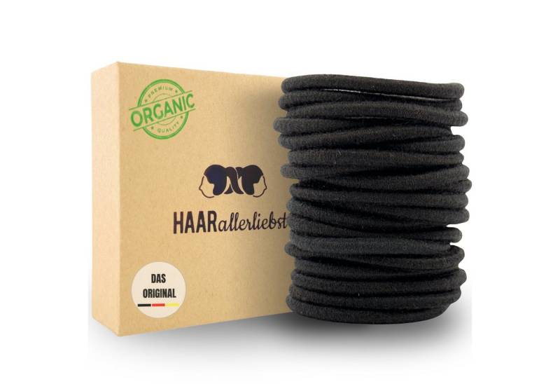 HAARallerliebst Haargummi Bio Haargummis Normal, Spar-Set, 20-tlg., Farbe schwarz, 5cm von HAARallerliebst