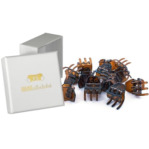 HAARallerliebst Haarklammer Klein Set 12 Stück – Haarspange Klein für Damen – Haarspangen Damen Braun – Kleine Haarklammern – Haarklemmen Damen – Mini Haarklammern HAARallerliebst Haarklammer Klein Set 12 Stück – Haarspange Klein für Damen – Haarspangen Damen Braun – Kleine Haarklammern – Haarklemmen Damen – Mini Haarklammern von HAARallerliebst
