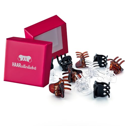 HAARallerliebst Haarklammer Klein Set 12 Stück – Haarspange Klein für Damen – Haarspangen Damen schwarz braun transparent – Kleine Haarklammern – Haarklemmen – Mini Haarklammern HAARallerliebst Haarklammer Klein Set 12 Stück – Haarspange Klein für Damen – Haarspangen Damen schwarz braun transparent – Kleine Haarklammern – Haarklemmen – Mini Haarklammern von HAARallerliebst