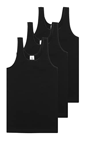 HAASIS BODYWEAR, Mädchen Unterhemd 3er Pack, GOTS zertifiziert Single Jersey, Bio Baumwolle/Elasthan, Made in Europe, Größe:104, Farbe:schwarz von HAASIS BODYWEAR 1919