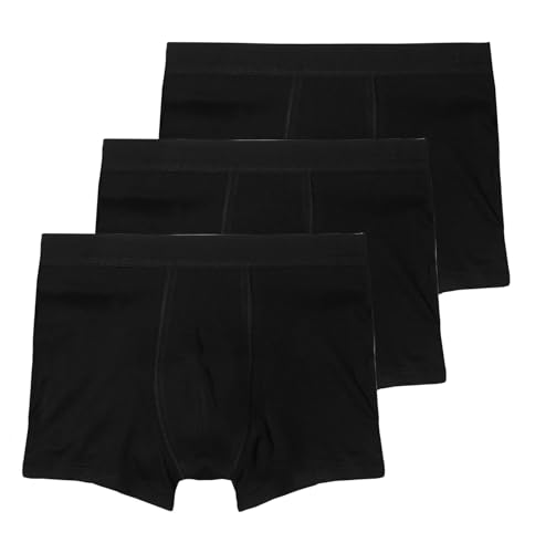 HAASIS BODYWEAR, Herren Pants 3er Pack, GOTS Zertifiziert, ohne Eingriff, doppelter Fronteinsatz, Feinripp, Reine Bio Baumwolle, elastischer Weichbund, Made in Europe, Größe:4XL, Farbe:schwarz von HAASIS BODYWEAR