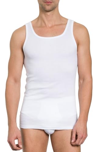 HAASIS Bodywear, Herren Unterhemd 5er Pack, GOTS Zertifiziert, Feinripp, Reine Bio Baumwolle, Made in Europe, Größe:L, Farbe:weiß von HAASIS BODYWEAR 1919