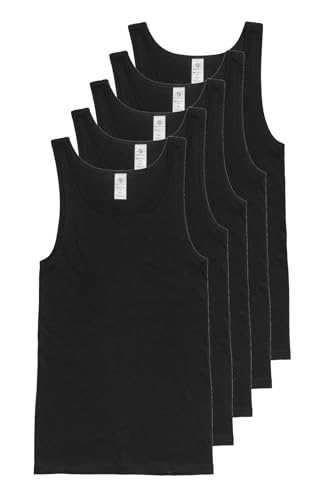 HAASIS BODYWEAR, Herren Unterhemd 5er Pack, GOTS zertifiziert, Feinripp, reine Bio Baumwolle, Made in Europe, Größe:M, Farbe:schwarz HAASIS BODYWEAR, Herren Unterhemd 5er Pack, GOTS zertifiziert, Feinripp, reine Bio Baumwolle, Made in Europe, Größe:M, Farbe:schwarz von HAASIS BODYWEAR