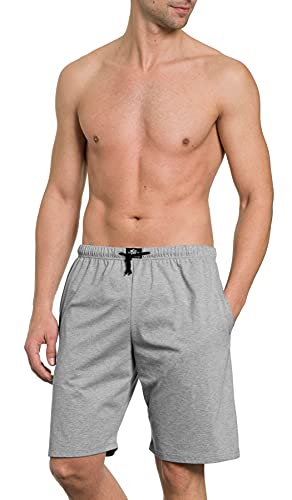 HAASIS BODYWEAR, Herren Bermuda kurz mit Seitentaschen, Single Jersey, Reine Bio Baumwolle, Gummibund mit Kordel, GOTS Zertifiziert, Made in Europe, Größe:2XL, Farbe:Graumeliert von HAASIS BODYWEAR 1919