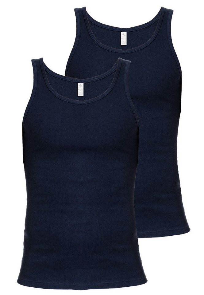 HAASIS Bodywear 1919 Achselhemd Herren Unterhemd 77204011-navy (Packung, 1-St., 2er Pack) klassisches Unterhemd, Rundhals von HAASIS Bodywear 1919