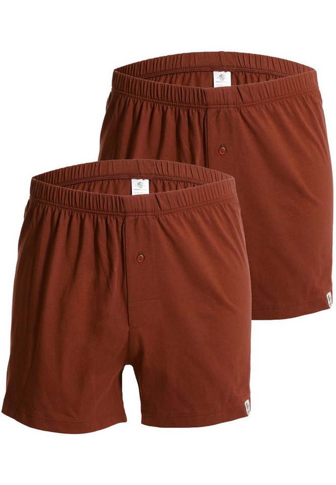 HAASIS Bodywear 1919 Boxershorts Herren Jersey Boxer 77225453-bordeaux (Packung, 1-St., 2er Pack) Bedruckte Jersey-Boxer, Knopfleiste von HAASIS Bodywear 1919
