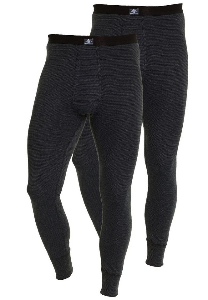 HAASIS Bodywear 1919 Lange Unterhose Herren Hose lang m. Eingriff Clima Comfort 77293071-schwarz (Packung, 1-St., 2er Pack) Pflegeleichte Hose lang, Weichbund, m. Eingriff von HAASIS Bodywear 1919