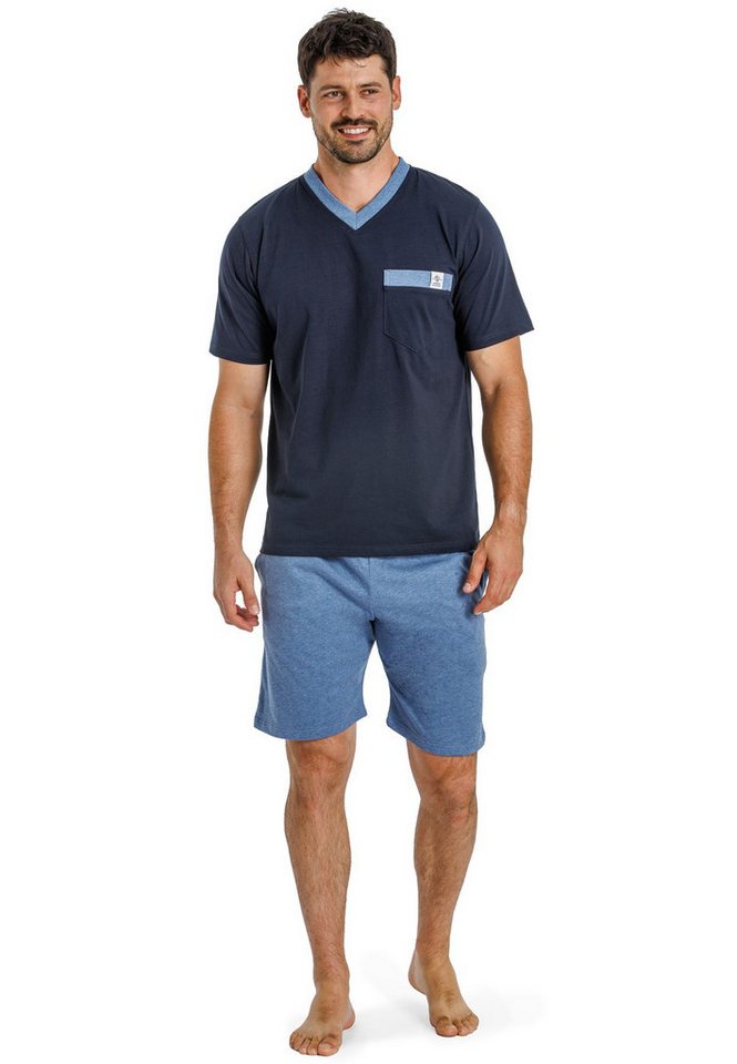 HAASIS Bodywear 1919 Shorty Herren Shorty V-Ausschnitt 77104912-navy (1 tlg) Modischer Shorty, V-Hals, Brusttasche von HAASIS Bodywear 1919