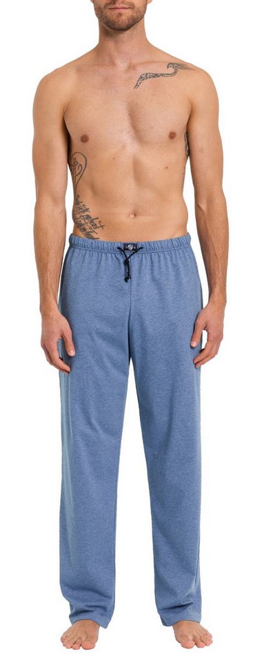 HAASIS Bodywear 1919 Pyjamahose Herren Jerseyhosen 77117873-poseidon (1-tlg) Leichte Pyjamahose, Seitentaschen, Kordel von HAASIS Bodywear 1919