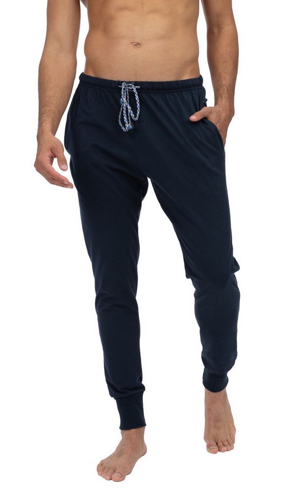 HAASIS Bodywear 1919 Pyjamahose Herren Pyjamahose mit Bündchen 77113876-navy (1-tlg) Leichte Pyjamahose m. Bündchen, Seitentasche, Kordel von HAASIS Bodywear 1919