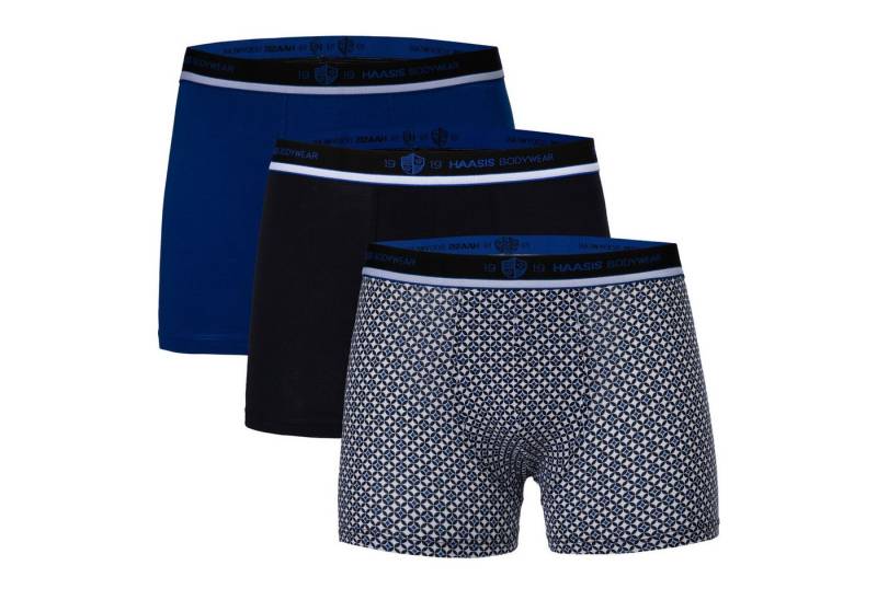 HAASIS Bodywear 1919 Retro Pants Herren Pants 77378413-schwarz/royal/print (Packung, 3-St., 3er Pack) bunte Pants, bestickter Gummibund, ohne Eingriff von HAASIS Bodywear 1919