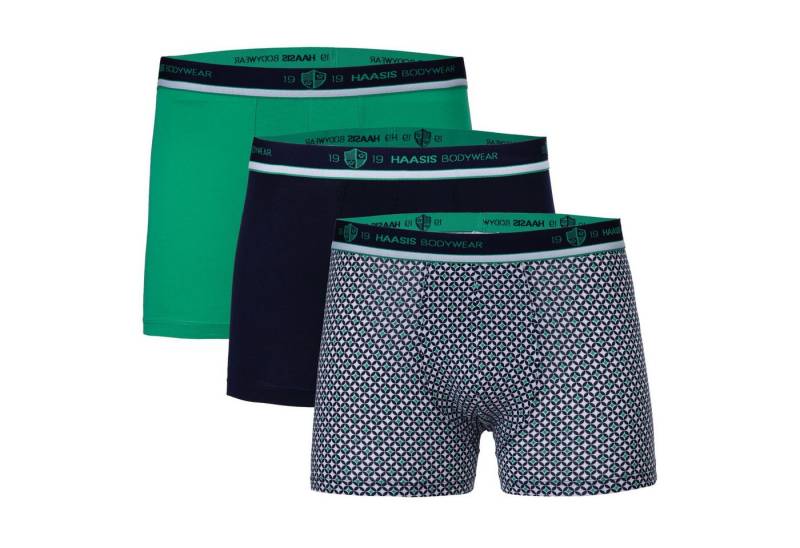 HAASIS Bodywear 1919 Retro Pants Herren Pants 77379413-marine/grün/print (Packung, 3-St., 3er Pack) bunte Pants, bestickter Gummibund, ohne Eingriff von HAASIS Bodywear 1919