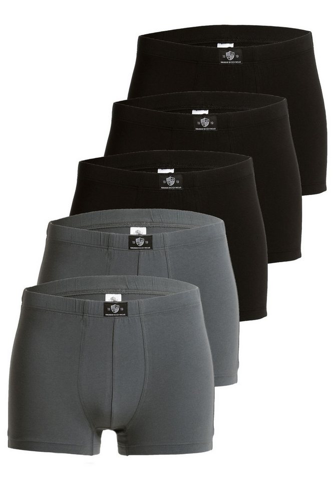 HAASIS Bodywear 1919 Retro Pants Herren Pants 77552413-schwarz/grau (Packung, 5-St., 5er Pack) Passgenaue Pants, Gummibund, ohne Einsatz von HAASIS Bodywear 1919
