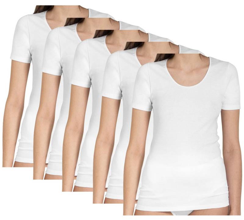 HAASIS Bodywear 1919 Unterhemd Damen Shirt 66501620-weiss (Packung, 5-St., 5er Pack) Optimale Passform, pflegeleicht, formbeständig, hautfreundlich von HAASIS Bodywear 1919
