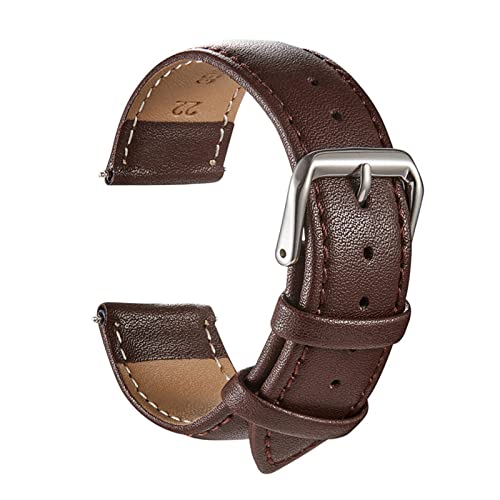 HABITZ Weiche Echtleder-Armbänder Kalbslederbänder ersetzen Uhrenzubehör Armbanduhrband 18 mm 20 mm 22 mm 24 mm Uhrenarmband (Color : All Brown, Size : 24mm) von HABITZ