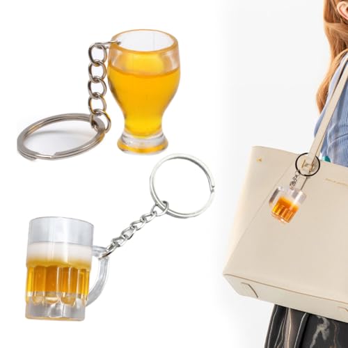 2 Stück Bierkrug Schlüsselanhänger Süßer Und Exquisiter Schlüsselanhänger Für Den Täglichen Gebrauch Lustiger Bier Schlüsselanhänger Zum Geburtstag Eines Freundes Für Bierfest Oktoberfest von HABNI