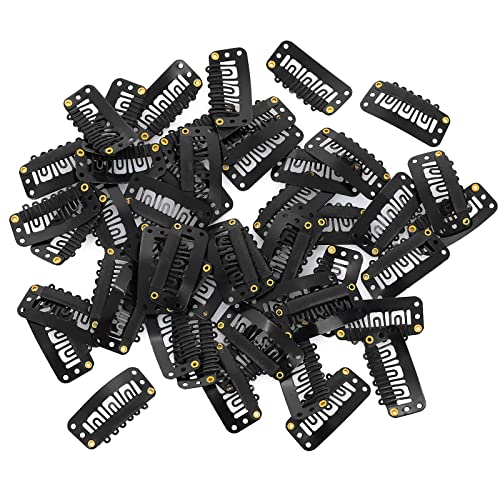 30 Stück Haar Extensions Klips Schwarze Haarclips Haarverlängerung Clips für Extensions Geflochten 6 Zähne U Form Metall Silikon Perücke Haarverlängerung Clip für Frauen Perücken von HABNI