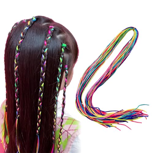 30 Stück bunte Haargummis, Farbverlauf Haargummi Regenbogen Zopf Haargummis Kinder Haargummis Schmutziger Zopf (90 cm) von HABNI