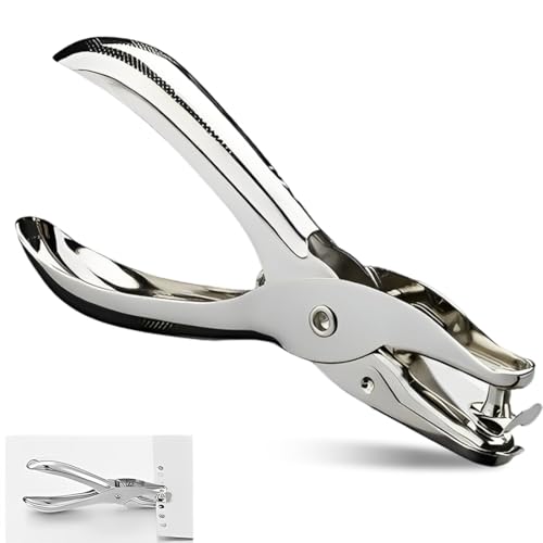 Einzellocher - 6MM Silber - Büromaterial unverzichtbar - Hochleistungs-Schreibwaren mit mehreren Blatt Kapazität für Papier und Karte Geschenkanhänger Locher von HABNI