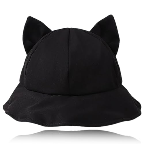 HABNI 1 Stück Fischerhüte Anglerhut Faltbar Baumwolle Anglerhut Niedliche Katzenohren Sonnenhut Fischerhut Buckethut Sommerhut Freizeithut für Angeln Wandern Camping Outdoor, Lustige Hüte von HABNI