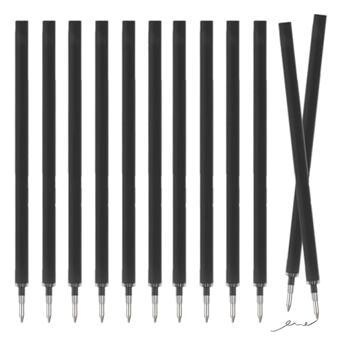 HABNI 12 Stück Radierbarer Ersatzminen Blau- Kompatibel Mit Legami,Blau Erasable Gel Pen Refill Set, Stiftspitze 0,7mm,Höhe 13 cm, Einfach zu Radieren(Schwarz) von HABNI