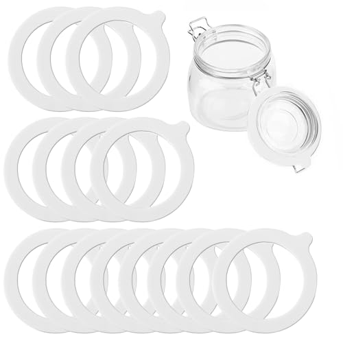 HABNI 15 Stück Einweckgummi Silikon 69Mm Einmachgummiringe Ersatz Gummiringe Für Weckgläser Wiederverwendbar Auslaufsicher Einkochringe Für Einmachgläser Weithalsgläser Deckel Gläser(Weiß) von HABNI