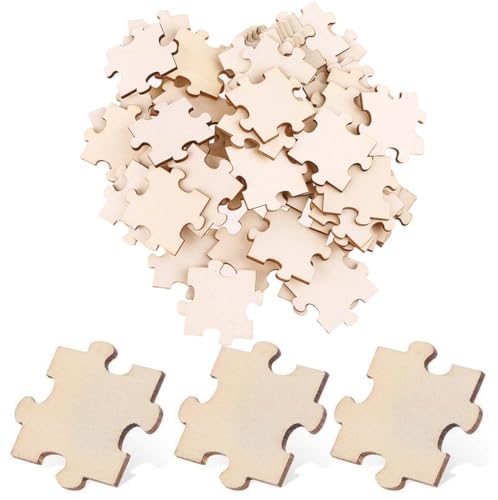 HABNI 150 Stück Holz Puzzle Blanko Puzzle Zum Selber Gestalten, Blanko Puzzle Zum Bemalen, 4X4 Cm, Puzzle Zum Bemalen Für Kinder, Diy Kunst Und Handwerk Und Party Gästebuch Hochzeit Puzzle von HABNI