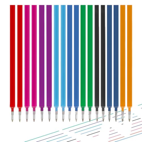 HABNI 18 Stück Radierbarer Ersatzminen- Kompatibel Mit Legami-Bunte Erasable Gel Pen Refill Set, Stiftspitze 0,7mm,Höhe 13 cm, Einfach zu Radieren, 8 Farben von HABNI