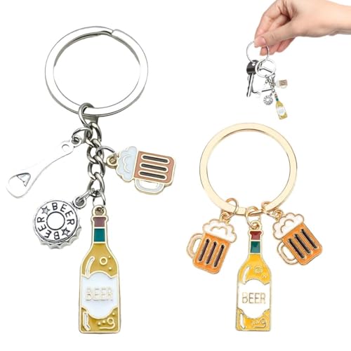 HABNI 2 Pcs Bierkrug Schlüsselanhänger Süßer Und Exquisiter Schlüsselanhänger Für Den Täglichen Gebrauch Lustiger Bier Schlüsselanhänger Zum Geburtstag Eines Freundes Für Bierfest Oktoberfest von HABNI