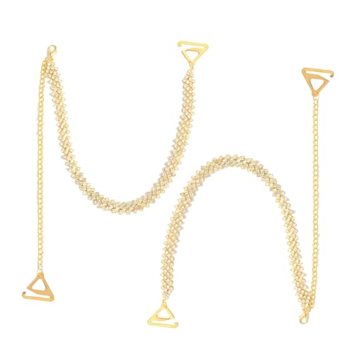 HABNI 2 Pcs Strass Bh Träger Verstellbare Glitzernde Schultergurte Rutschfest Und Stilvoll Perfekt Für Kleider Und Tops Ideal Für Hochzeiten Und Events Gold von HABNI