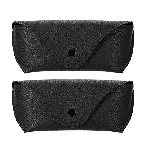 HABNI 2 Stück Brillenetuis Leder Pu Slip In Brillen Sonnenbrillen Lesebrillenetui Tragbaren Lesebrillen Beutel Tasche Schwarz Grün von HABNI
