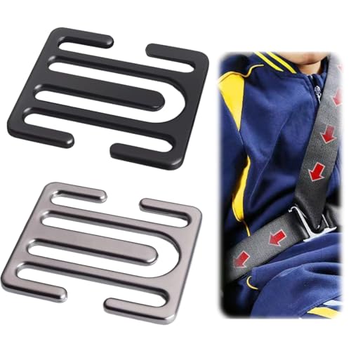 HABNI 2 Stück Gurthalter Auto Sicherheitsgurt Einsteller Zink Legierung Auto Lkw Sitze Universal Metall Sicherheitsgurt Lock Clips Komfort Schultergurt Einsteller Für Kinder von HABNI