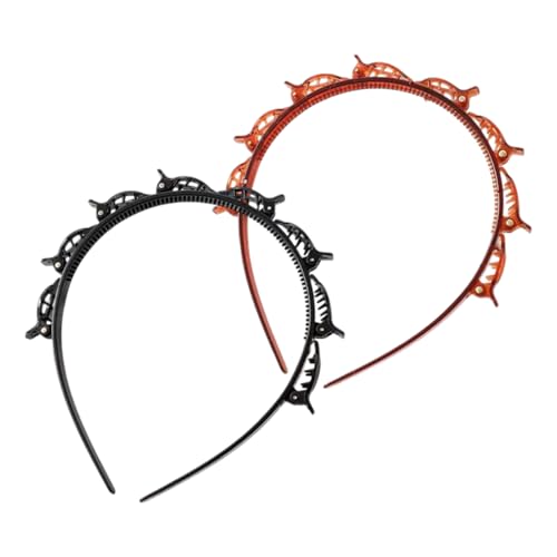 HABNI 2 Stück Haarreif Mit Klammern Geflochtene Haarspangen Hairstyle Hairpin Geflochtene Stirnbänder Frisurenhilfe Haarnadeln Friseurbedarf Mit 2 Haarspangen von HABNI