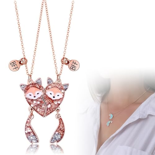 HABNI 2 Stücke Freundschaftskette Passende Freundschaftskette Schmuck Langstrecke Geburtstag Mädchen Halskette Geschenk Geburtstagsgeschenk Für Beste Freunde von HABNI