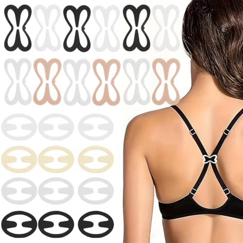 HABNI 24 Stück Bh Träger Clips Bh Träger Halter Schmetterling Ovaler Stil Bh Clips Bh Clips Für Bh Träger Rücken Unsichtbar Rutschfeste Bh Klammer Rücken Für Volle Körbchengröße von HABNI