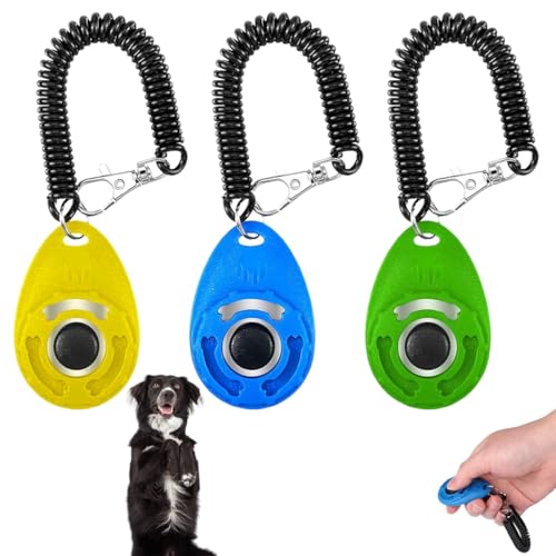 HABNI 3 Stück Hunde Clicker Klicker Mit Großem Knopf Trainings Clicker Mit Handschlaufe Für Hundetraining Hundeerziehung Auch Für Katzen Pferde von HABNI