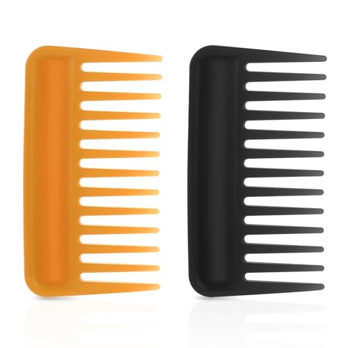 HABNI 4 Stück Breiter Kamm Locken Lockenkamm Frauen Grobe Zahnung Haarkämme Breit Antistatischer Kamm Afro Strähnenkamm Breiten Zähnen Styling Kamm Grober Kamm Für Locken Glattes Dickes Dünnes Haar von HABNI