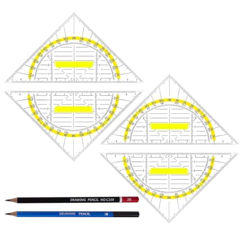 HABNI 4 Stück Geodreieck Mit Griff Geodreieck Geodreieck Mit Griff Gelb Kostenloser 2B Bleistift Geodreieck Klein Groß 14Cm Transparent Geeignet Für Studenten Büro Designer Malerei Schule HABNI 4 Stück Geodreieck Mit Griff Geodreieck Geodreieck Mit Griff Gelb Kostenloser 2B Bleistift Geodreieck Klein Groß 14Cm Transparent Geeignet Für Studenten Büro Designer Malerei Schule von HABNI