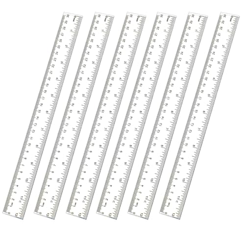 HABNI 6 Stück Lineal 30 cm, Kunststoff Lineal 30 Cm/12 Inch, Transparent Lineale Set, Rulers für Schule Geprägte Zentimeter Einteilung Zuhause Büro Grundschule,Dicke 26mm- Transparente HABNI 6 Stück Lineal 30 cm, Kunststoff Lineal 30 Cm/12 Inch, Transparent Lineale Set, Rulers für Schule Geprägte Zentimeter Einteilung Zuhause Büro Grundschule,Dicke 26mm- Transparente von HABNI