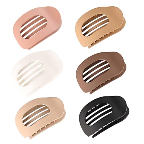 HABNI 6 Stück entenschnabel haarspange, Haarklammern Flach Damen,Flat Claw Clip, Rutschfeste Haarklammer,Starker Halt Seitliche Haarklammern für Dickes und Dünnes Haar von HABNI