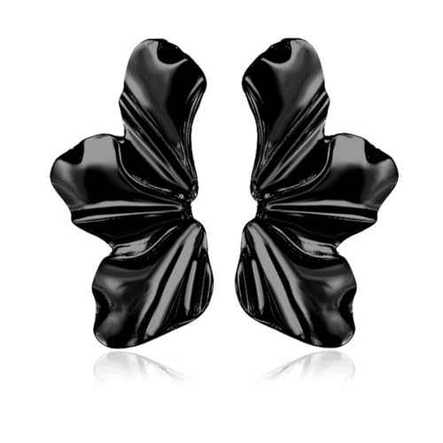 HABNI Große Blüten-Ohrringe Für Damen – Schwarze Unregelmäßige Bohème-Ohrringe, Stylischer Und Cooler Schmuck, Perfektes Geschenk von HABNI